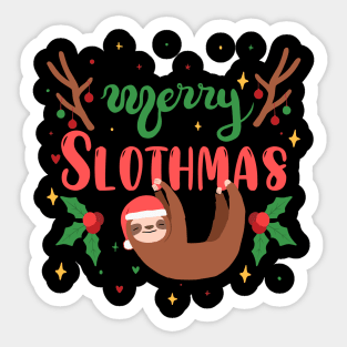 Merry Slothmas Christmas Pajama for Sloth Lovers Sticker